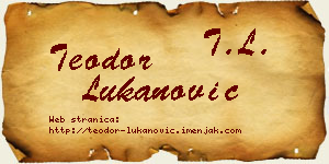 Teodor Lukanović vizit kartica